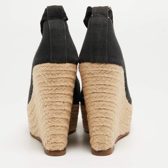 AUTHENTIC LOUBOUTIN BLACK ESPADRILLE WEDGES - Picture 3 of 12